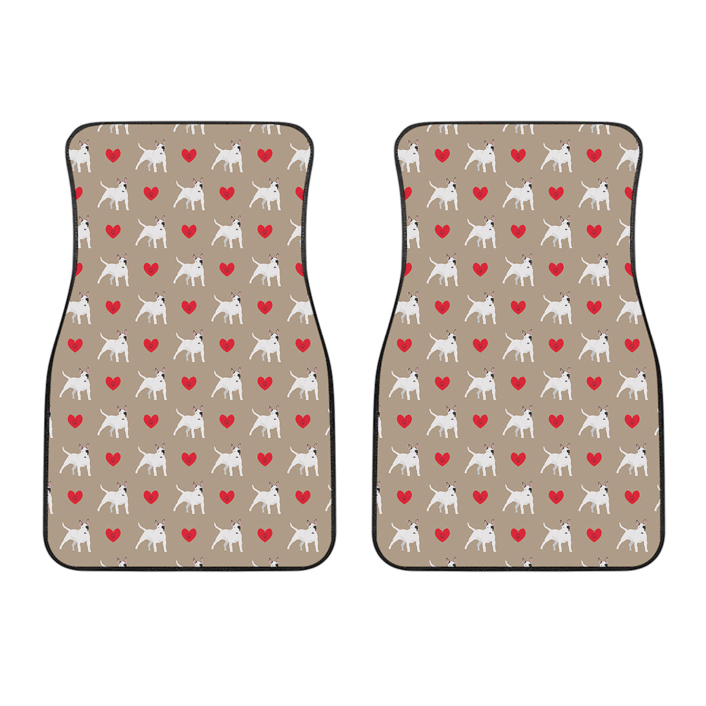 Bull Terrier Heart Pattern Print Front Car Floor Mats