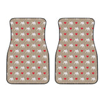 Bull Terrier Heart Pattern Print Front Car Floor Mats