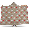 Bull Terrier Heart Pattern Print Hooded Blanket