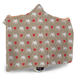 Bull Terrier Heart Pattern Print Hooded Blanket