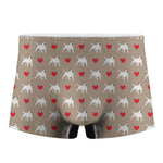 Bull Terrier Heart Pattern Print Men's Boxer Briefs