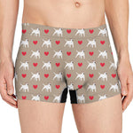 Bull Terrier Heart Pattern Print Men's Boxer Briefs