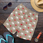 Bull Terrier Heart Pattern Print Men's Shorts