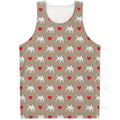 Bull Terrier Heart Pattern Print Men's Tank Top
