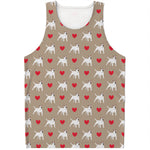 Bull Terrier Heart Pattern Print Men's Tank Top