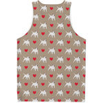 Bull Terrier Heart Pattern Print Men's Tank Top