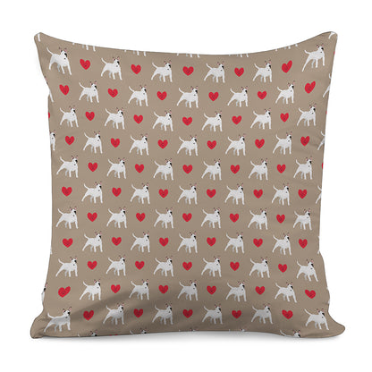 Bull Terrier Heart Pattern Print Pillow Cover