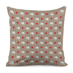 Bull Terrier Heart Pattern Print Pillow Cover