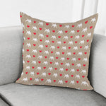 Bull Terrier Heart Pattern Print Pillow Cover