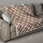 Bull Terrier Heart Pattern Print Quilt