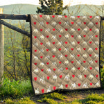 Bull Terrier Heart Pattern Print Quilt