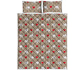 Bull Terrier Heart Pattern Print Quilt Bed Set