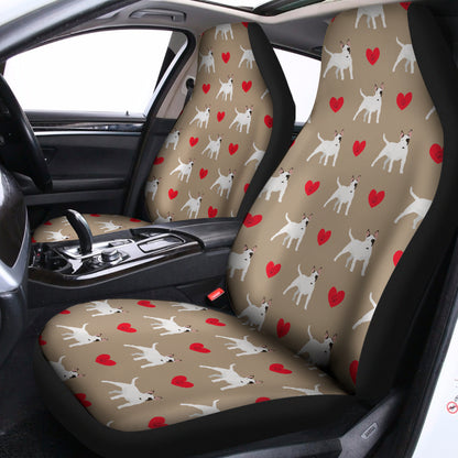 Bull Terrier Heart Pattern Print Universal Fit Car Seat Covers