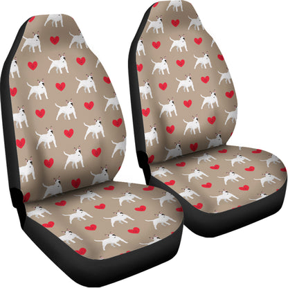 Bull Terrier Heart Pattern Print Universal Fit Car Seat Covers
