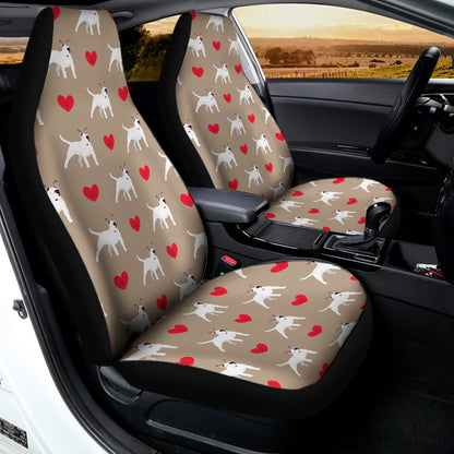 Bull Terrier Heart Pattern Print Universal Fit Car Seat Covers