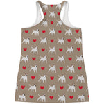 Bull Terrier Heart Pattern Print Women's Racerback Tank Top