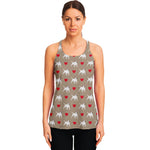 Bull Terrier Heart Pattern Print Women's Racerback Tank Top