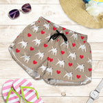 Bull Terrier Heart Pattern Print Women's Shorts