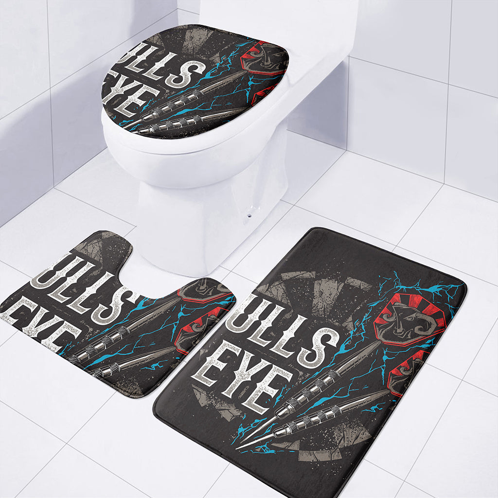 Bullseye Darts Print 3 Piece Bath Mat Set