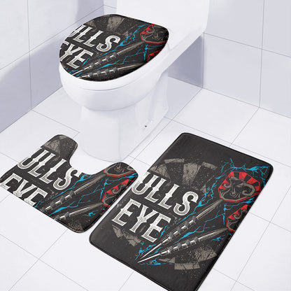 Bullseye Darts Print 3 Piece Bath Mat Set