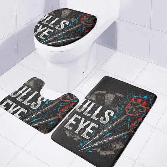 Bullseye Darts Print 3 Piece Bath Mat Set