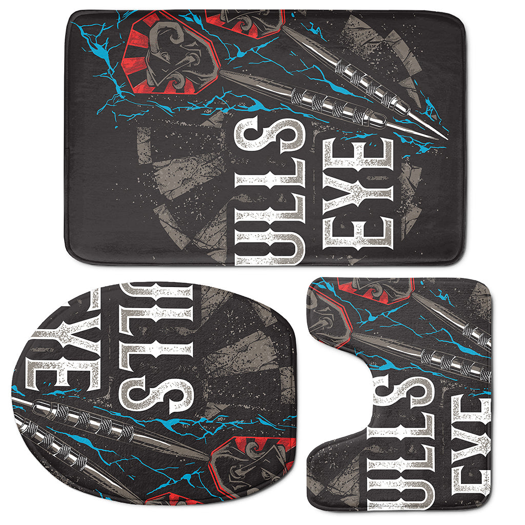 Bullseye Darts Print 3 Piece Bath Mat Set