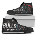 Bullseye Darts Print Black High Top Sneakers