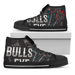 Bullseye Darts Print Black High Top Shoes