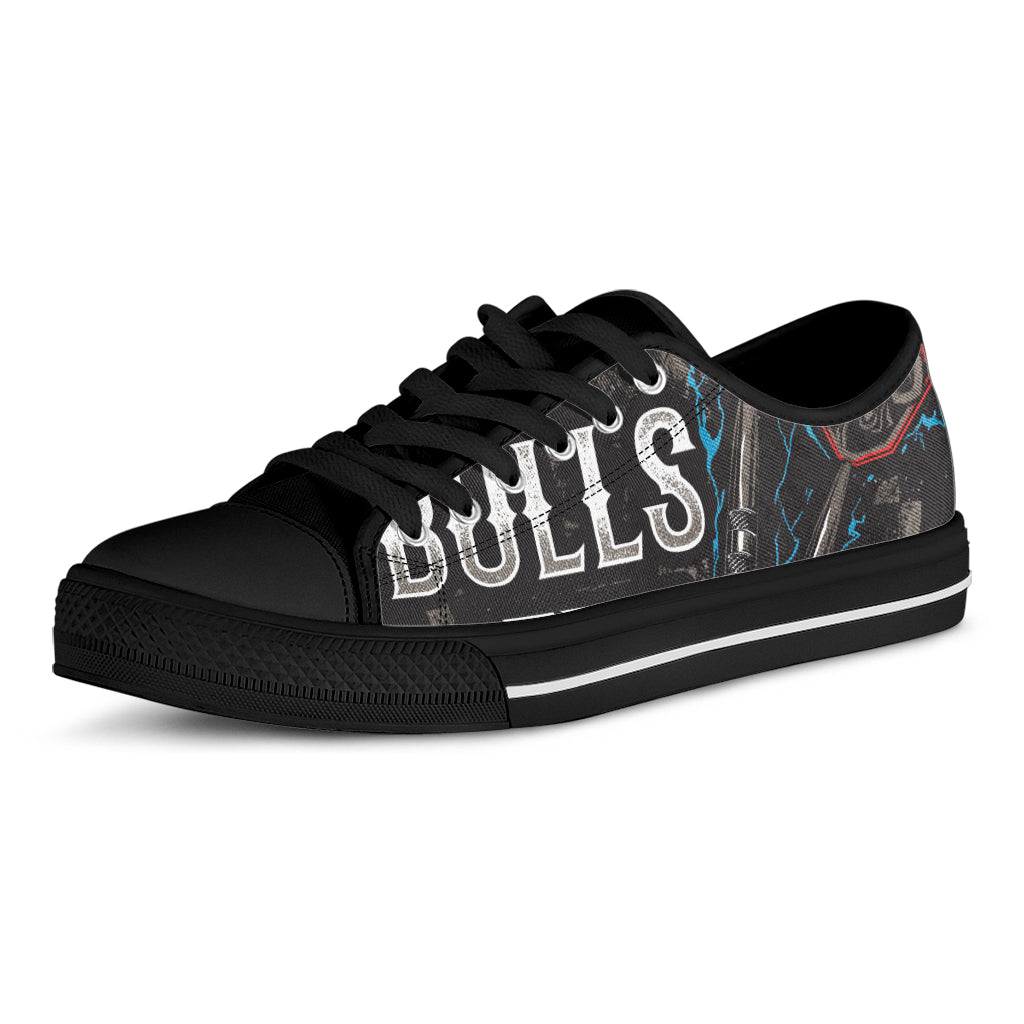 Bullseye Darts Print Black Low Top Shoes 