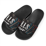 Bullseye Darts Print Black Slide Sandals