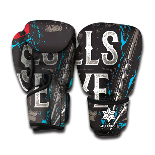 Bullseye Darts Print Boxing Gloves