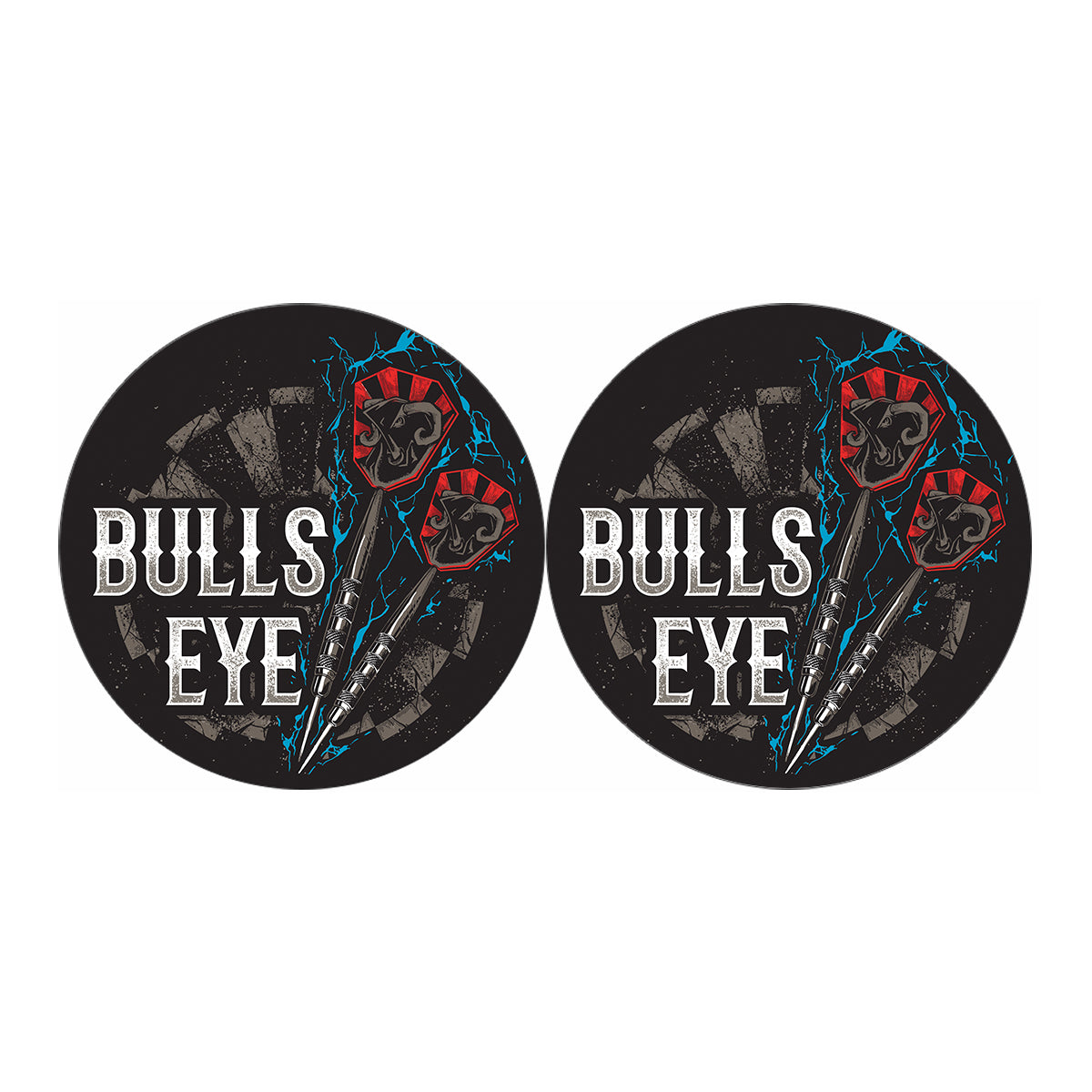 Bullseye Darts Print Car Coasters