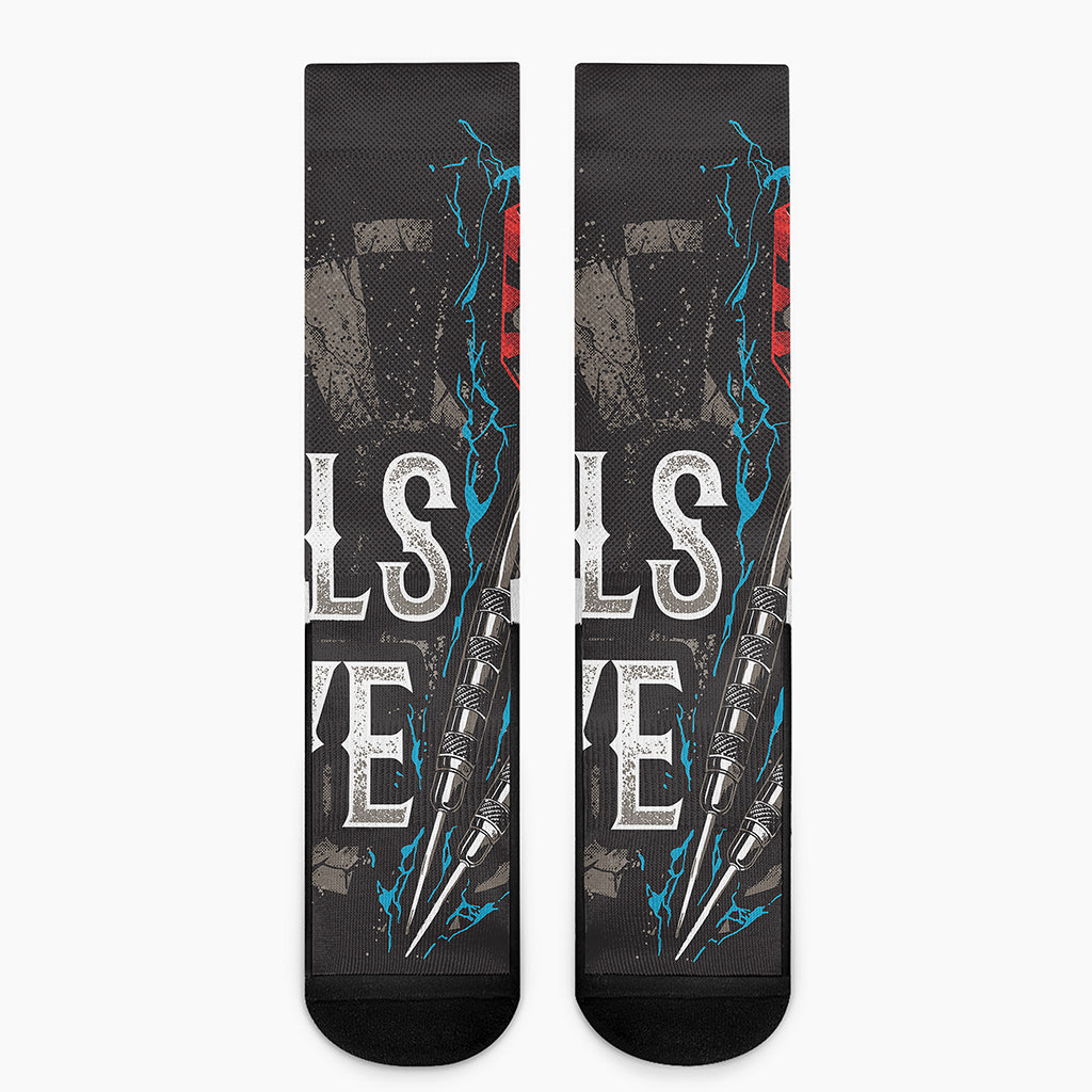 Bullseye Darts Print Crew Socks