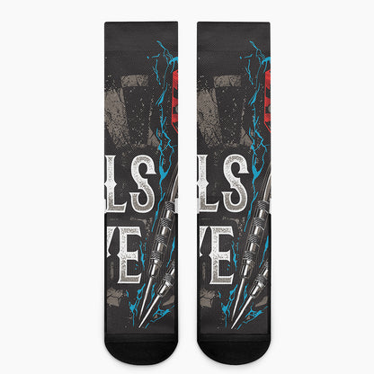 Bullseye Darts Print Crew Socks