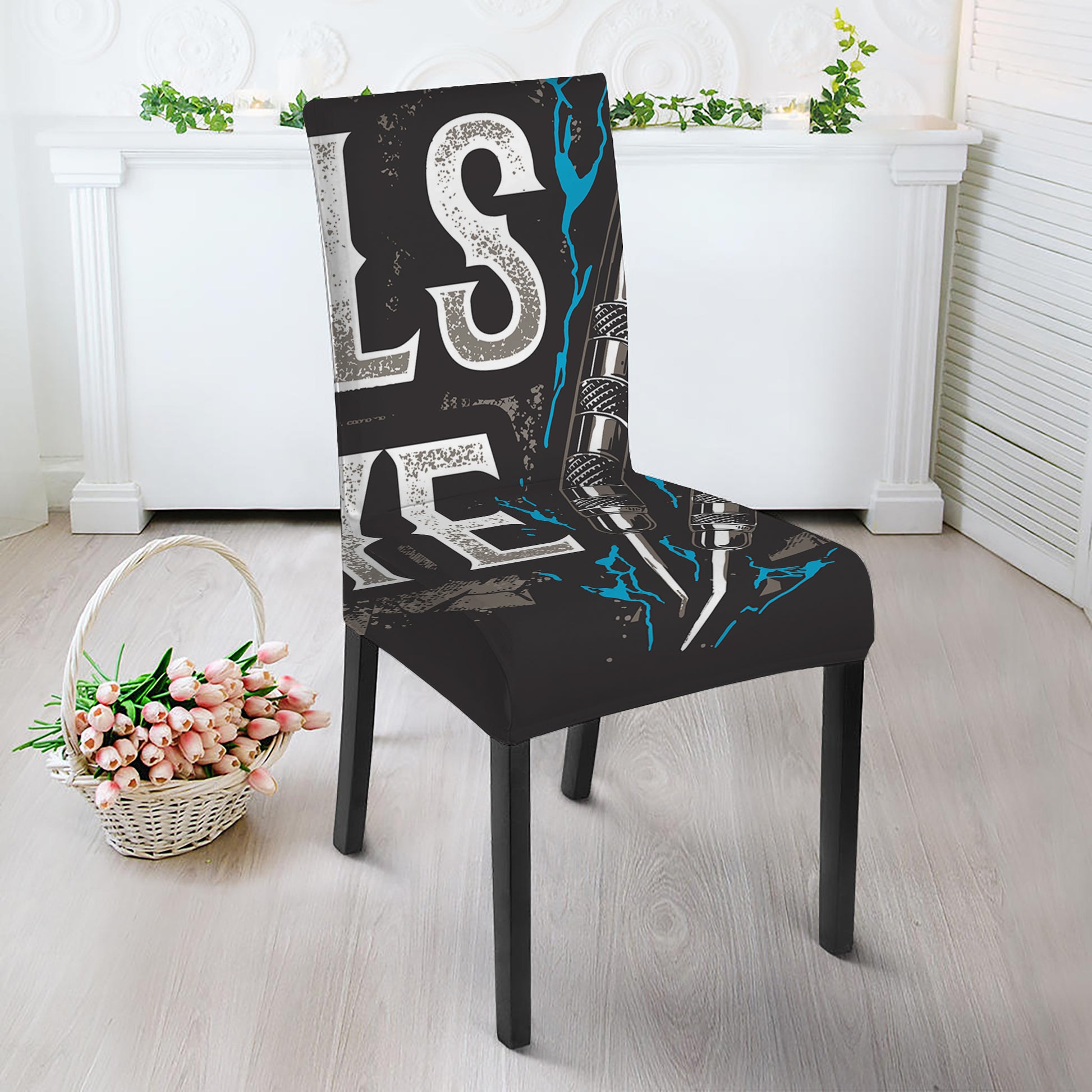 Bullseye Darts Print Dining Chair Slipcover