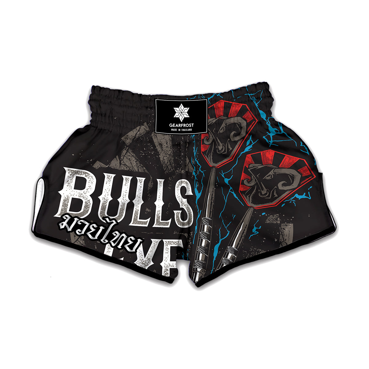 Bullseye Darts Print Muay Thai Boxing Shorts