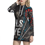 Bullseye Darts Print Pullover Hoodie Dress