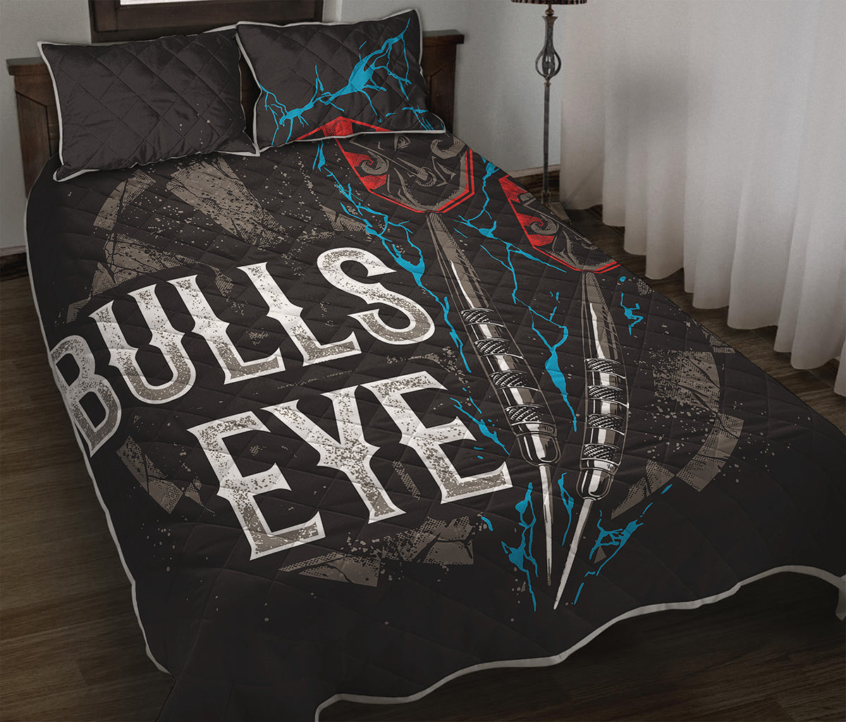 Bullseye Darts Print Quilt Bed Set