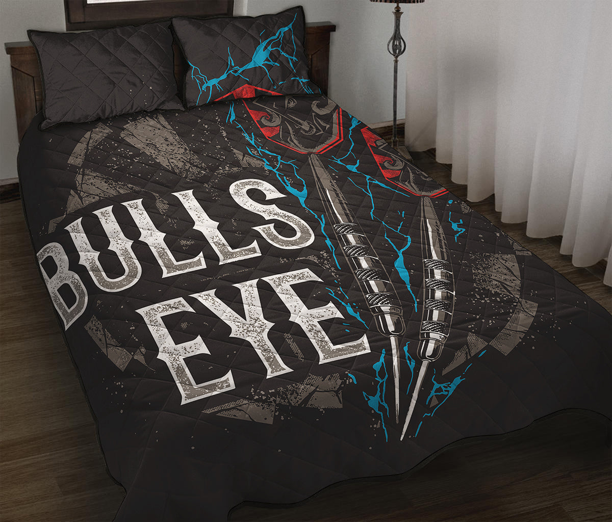 Bullseye Darts Print Quilt Bed Set