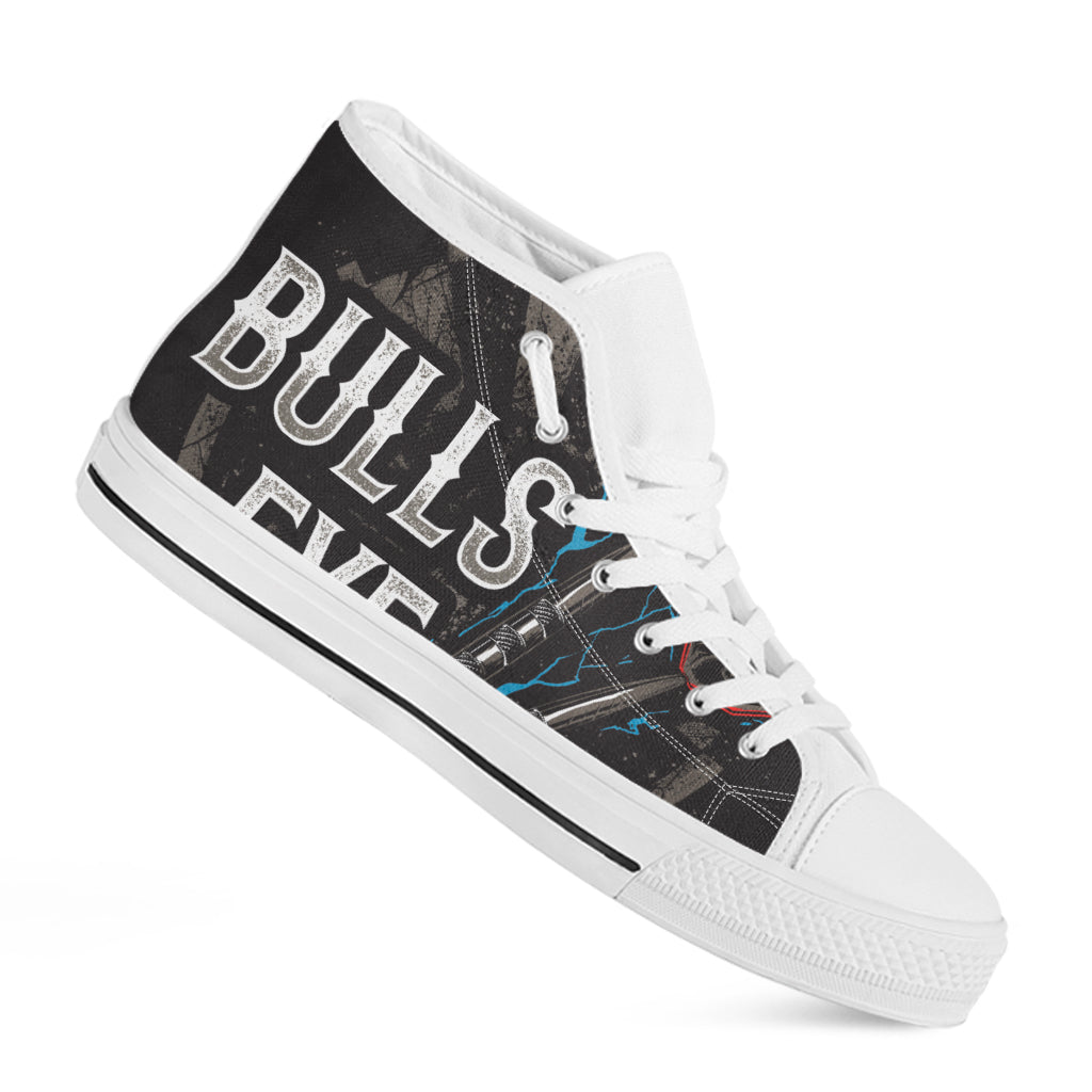 Bullseye Darts Print White High Top Shoes