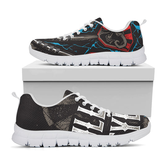 Bullseye Darts Print White Sneakers