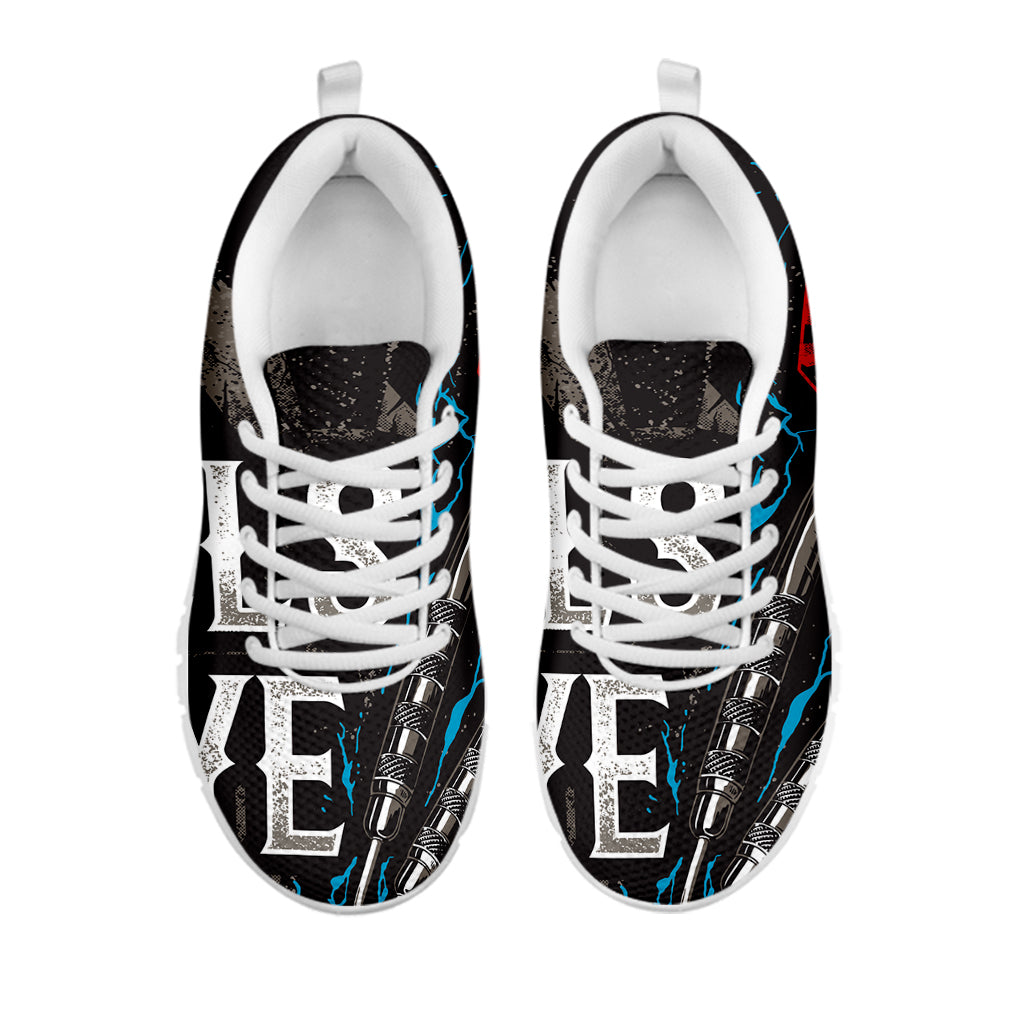 Bullseye Darts Print White Sneakers