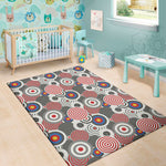 Bullseye Target Pattern Print Area Rug