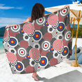 Bullseye Target Pattern Print Beach Sarong Wrap