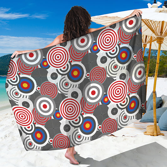 Bullseye Target Pattern Print Beach Sarong Wrap