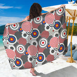 Bullseye Target Pattern Print Beach Sarong Wrap