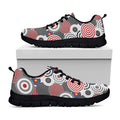 Bullseye Target Pattern Print Black Running Shoes