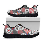 Bullseye Target Pattern Print Black Sneakers