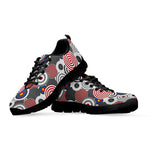 Bullseye Target Pattern Print Black Sneakers