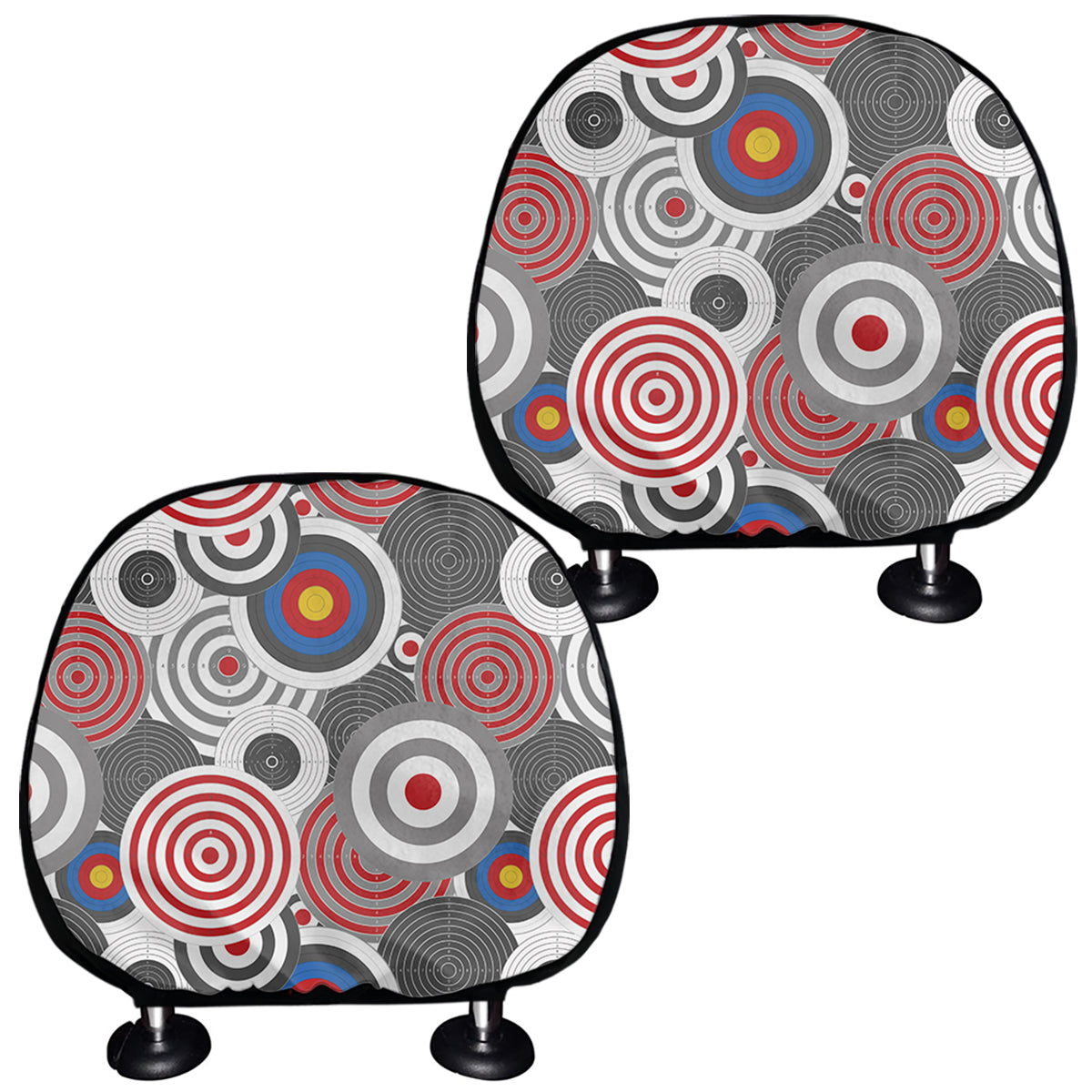 Bullseye Target Pattern Print Car Headrest Covers